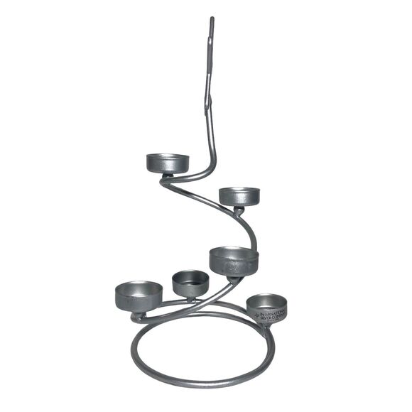 International Silver Co. Tea Light 6 Candles Holder Swirled Christmas Tree Star - Picture 5 of 8